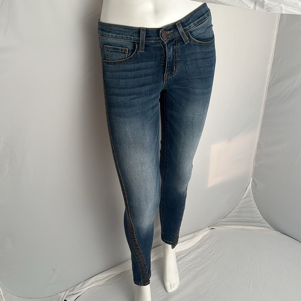 Flying Monkey blue and gray two tone skinny jeans